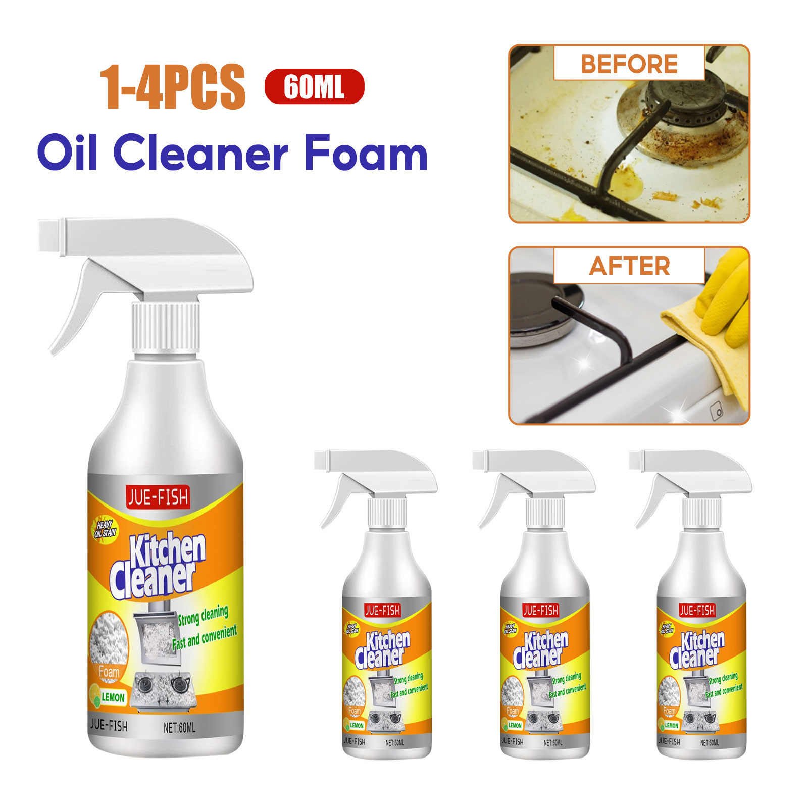 Commercial Kitchen Grease Cleaner - منظف الزيت مزيل رذاذ الفقاعات رغوة