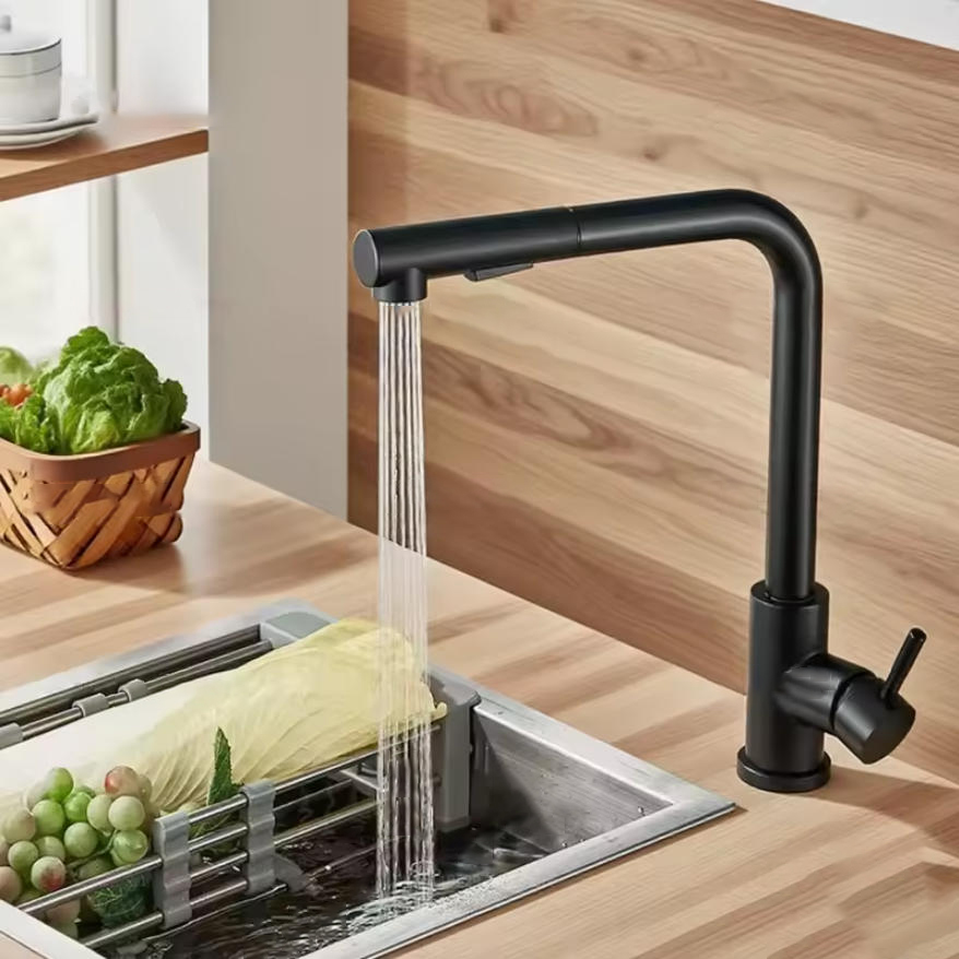 Commercial Kitchen Mixer Tap - حنفية مطبخ سوداء قابلة للسحب بتصميمين