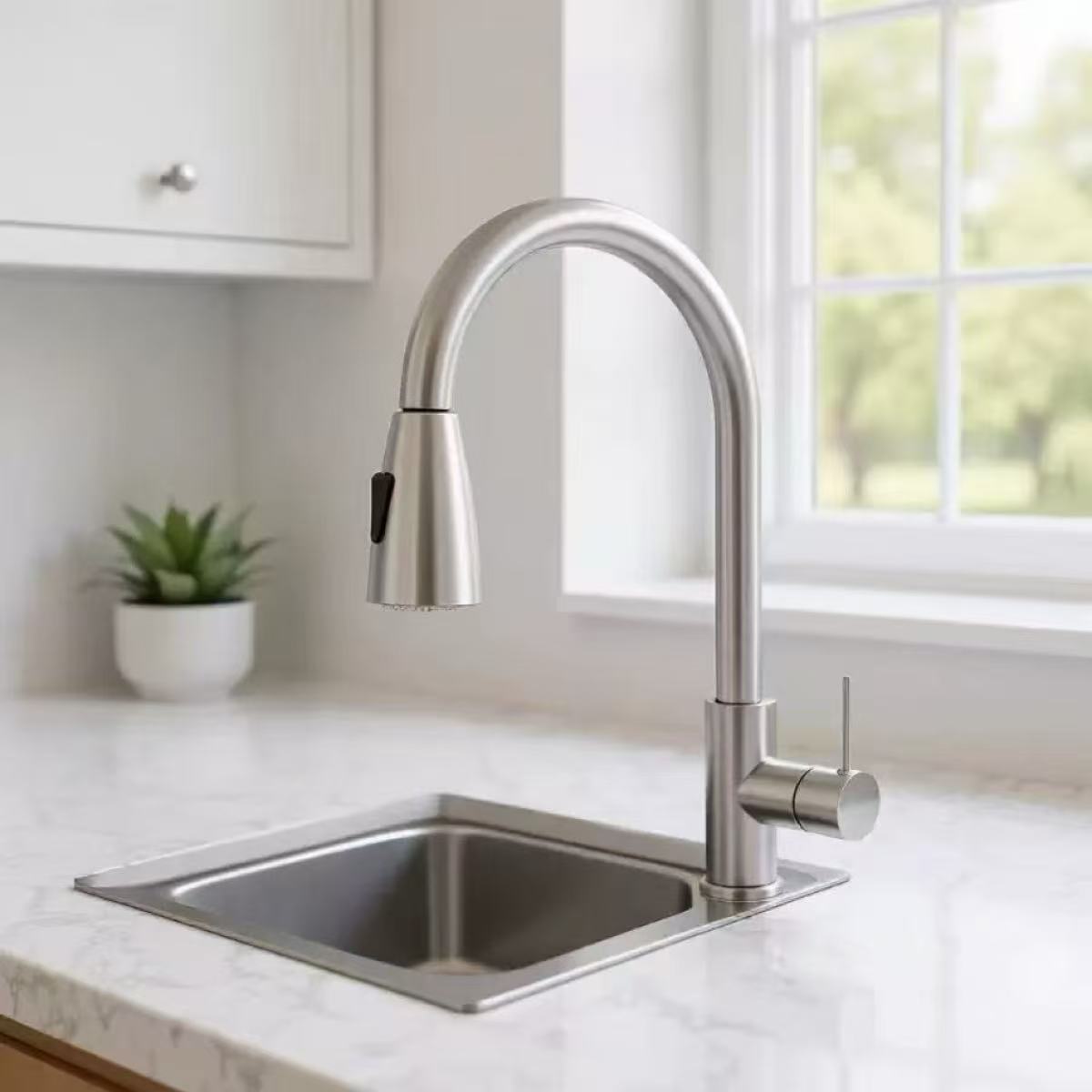 Commercial Kitchen Mixer Tap - صنبور مطبخ بفتحة واحدة مع رأس