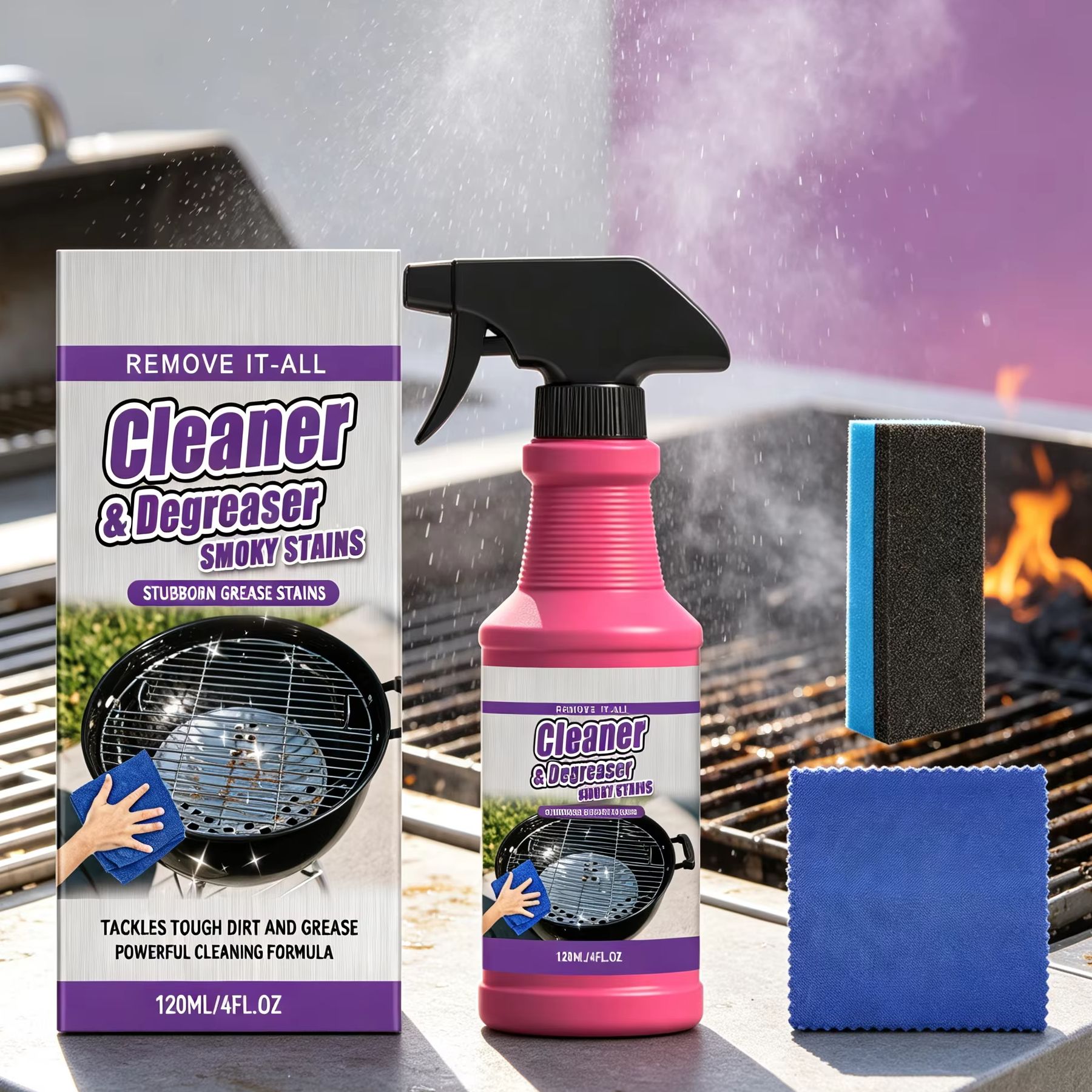 Commercial Kitchen Grease Cleaner - منظف شواية الباربكيو، مزيل البقع الدخانية