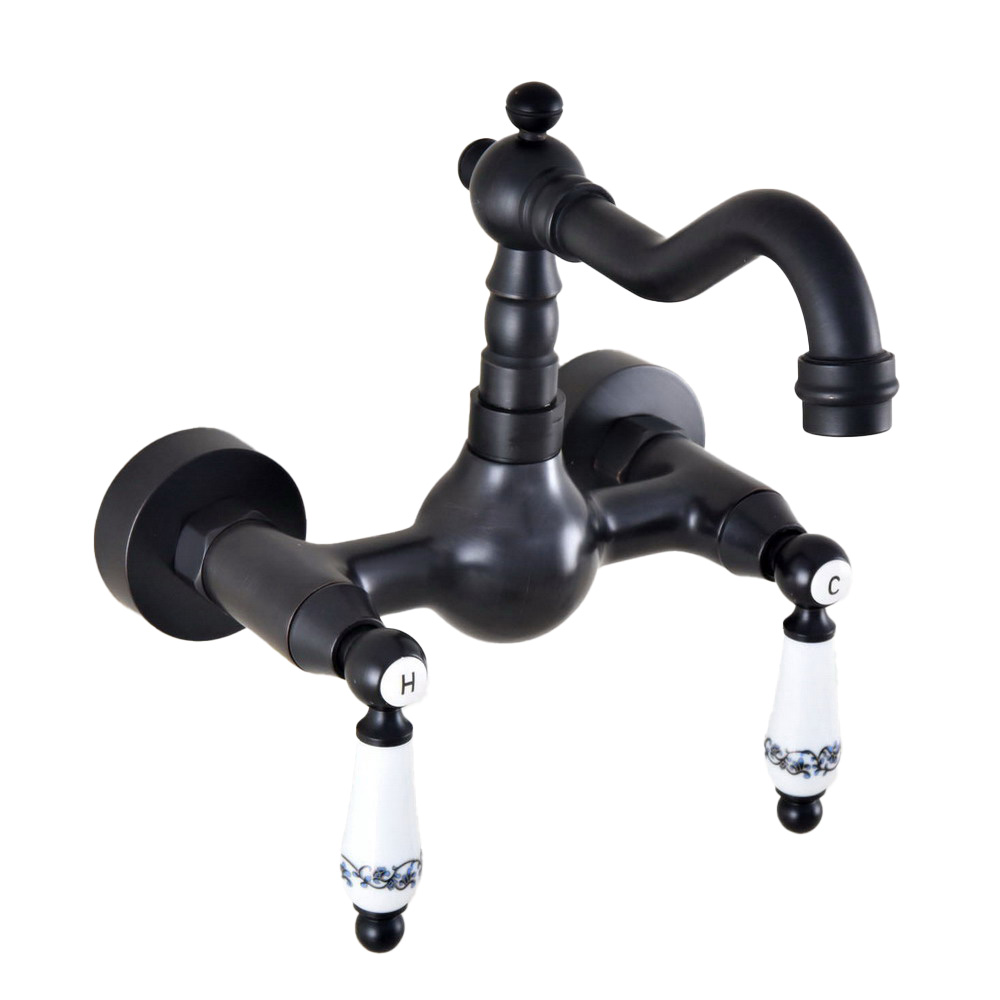 Commercial Kitchen Mixer Tap - النفط الأسود مفروك البرونزية الحائط الحمام