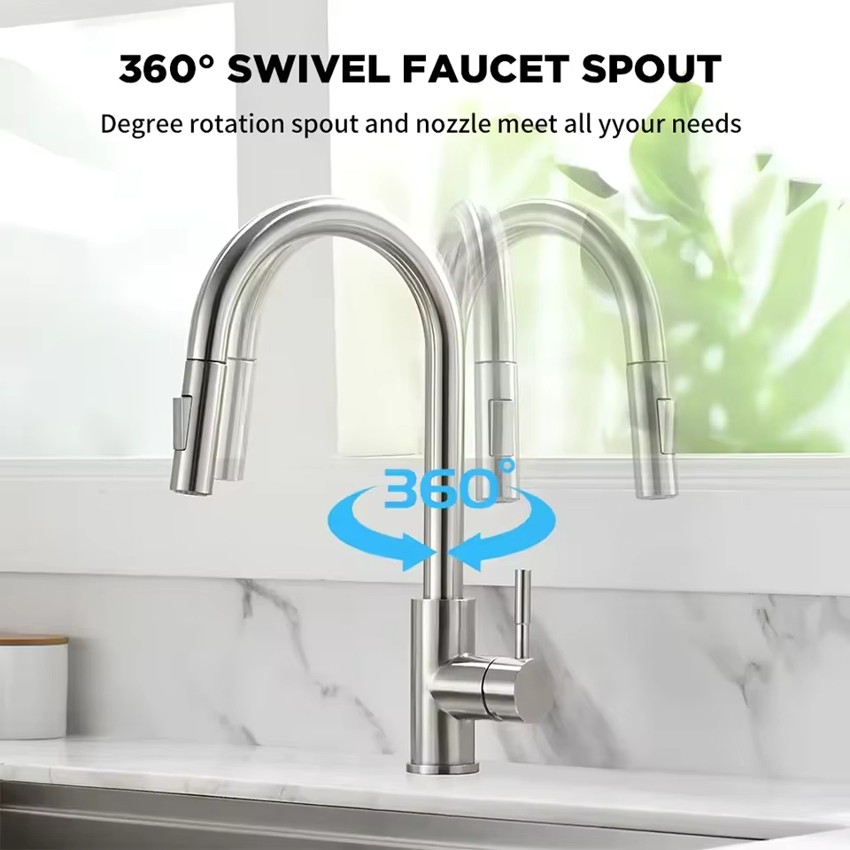 صنبور مطبخ أسود وفضي، متعدد ال - مراجعة Commercial Kitchen Mixer Tap وسعره