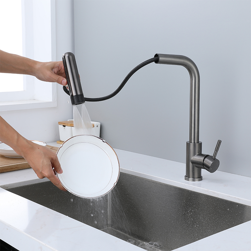 6 وضع رمادي صنابير المطبخ سحب  - مراجعة Commercial Kitchen Mixer Tap وسعره